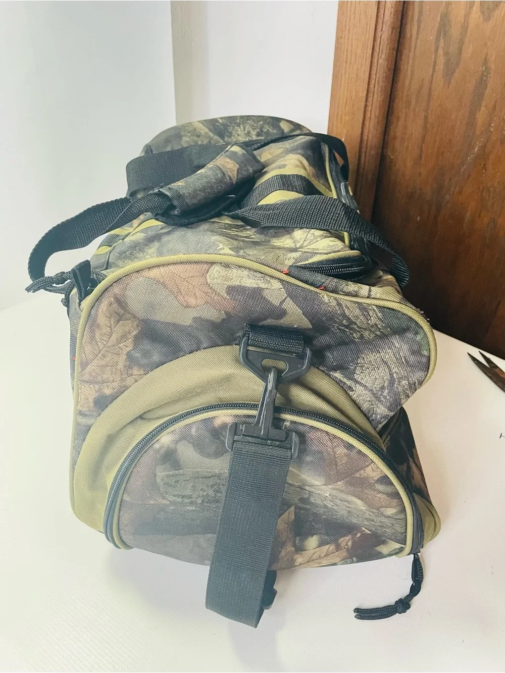 Whitetail Unlimited Men's Camouflage Duffel Bag with Black Straps - Durable